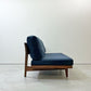 マスターウォール MASTERWAL コモンルーツ COMMON ROOTS ブリッジソファ BRIDGE SOFA 2シーター 160 ファブリックシート ブルーベリー ウォールナット無垢集成材 ●
