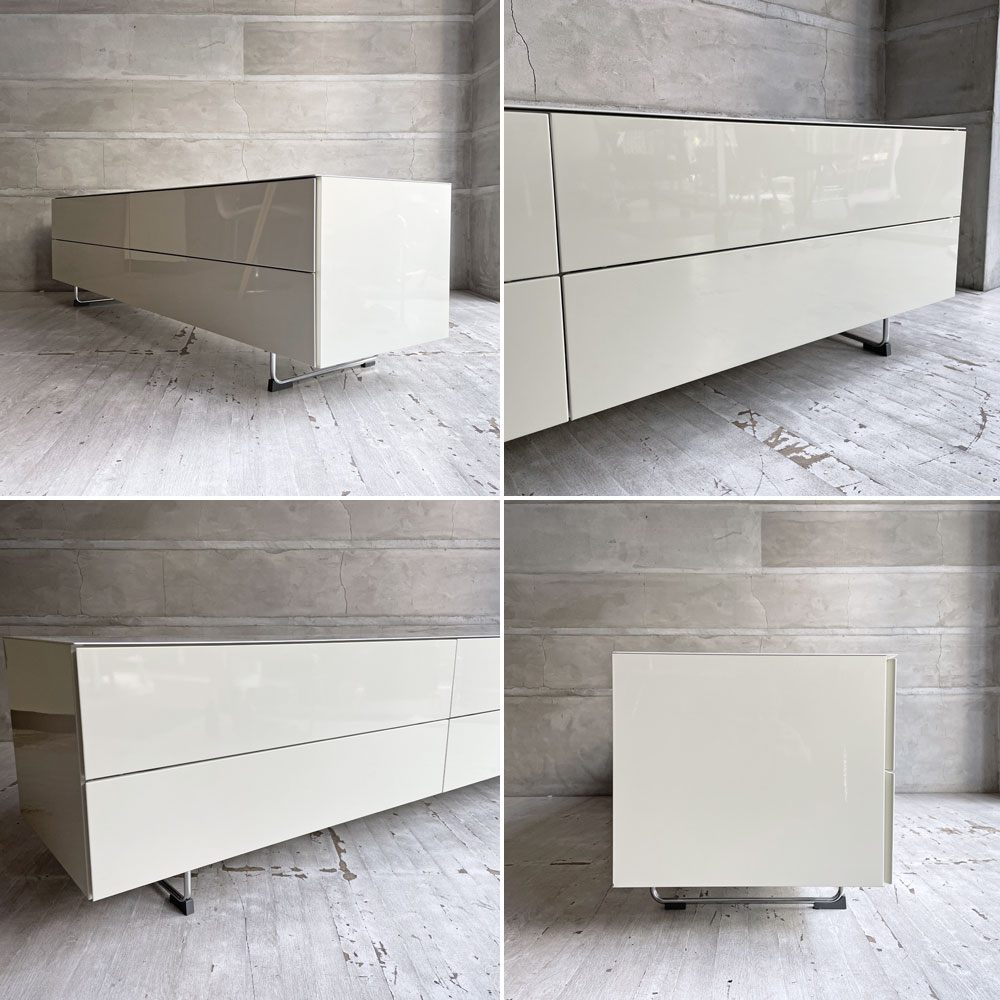 カッシーナイクスシー Cassina ixc. ロータス LOTUS シアターボード AVボード W170 グロッシーホワイト モダンデザイン 定価￥301,400- ♪