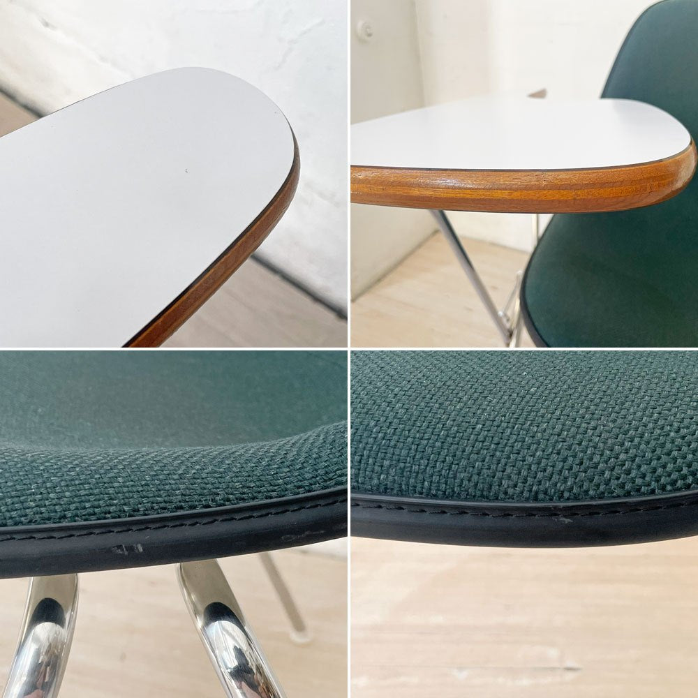 ハーマンミラー Herman Miller サイドシェルチェア セカンド 2nd ビンテージ アプホルスター スクールベース スタッキングベース 肘掛けテーブル付 イームズ ミッドセンチュリー B ★