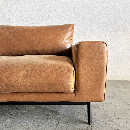クラッシュゲート CRASH GATE コンフォーム COMFORM プルート PLUTO SOFA 3人掛けソファ W198cm スーパーレザーテックス オーカーブラウン 定価¥154,000- 〓