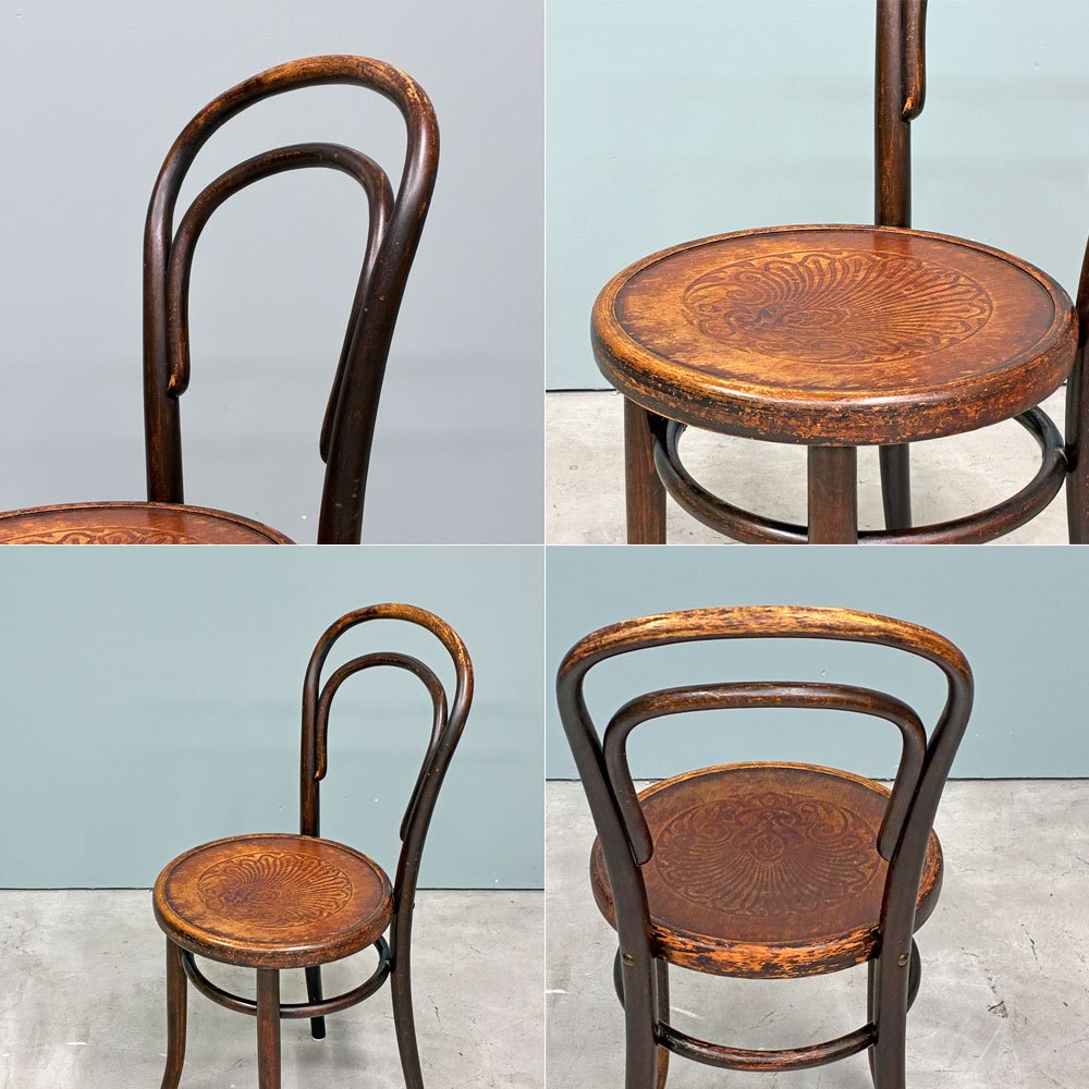 トーネット THONET No.14 ダイニングチェア ラウンドバック ベントウッドチェア 曲木 チェコ製 ビンテージ ◎