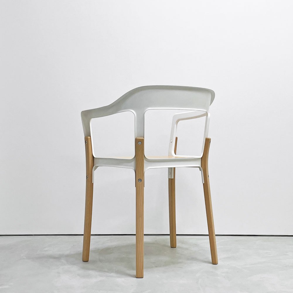 マジス Magis スティールウッドチェア Steelwood Chair アームチェア ホワイト × ビーチ ロナン＆エルワン・ブルレック イタリア A ●