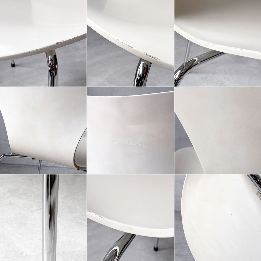フリッツハンセン Fritz Hansen 3107 セブンチェア ホワイト ラッカー仕上げ スタッキング アルネ・ヤコブセン デンマーク 北欧家具 B ★