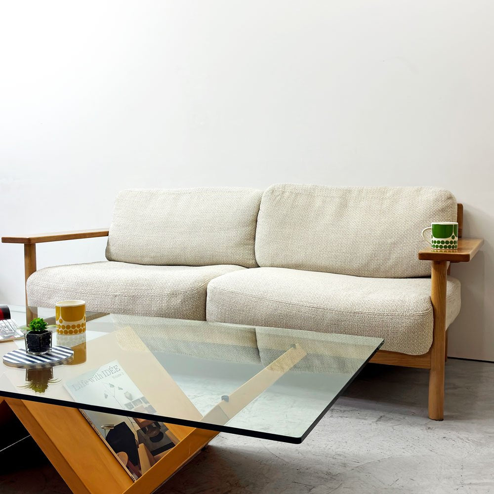 イデー IDEE ディモンシュ DIMANCHE 2.5Pソファ ファブリック ホワイトオーク無垢材 ナチュラルモダン 定価約304,800- ●