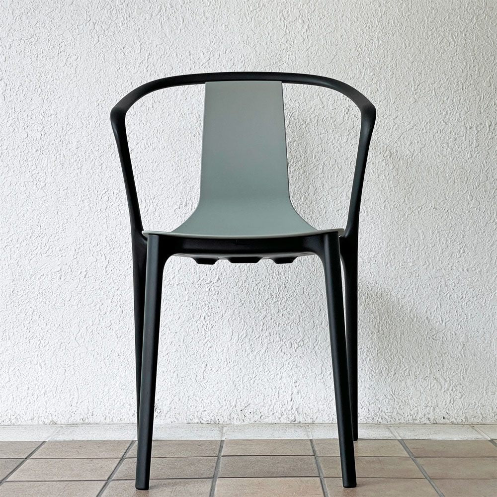 ヴィトラ Vitra ベルヴィルチェア Belleville Chair アームチェア ダイニングチェア スタッキングチェア モスグレー ロナン & エルワン・ブルレック A ◇