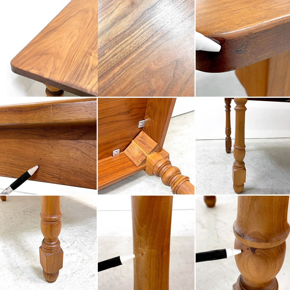 ノックオンウッド Knock on wood コロニアルシリーズ ダイニングテーブル W160cm ウォールナット無垢材 アーリーアメリカン クラシカルデザイン 特注 オーダー仕様 ●