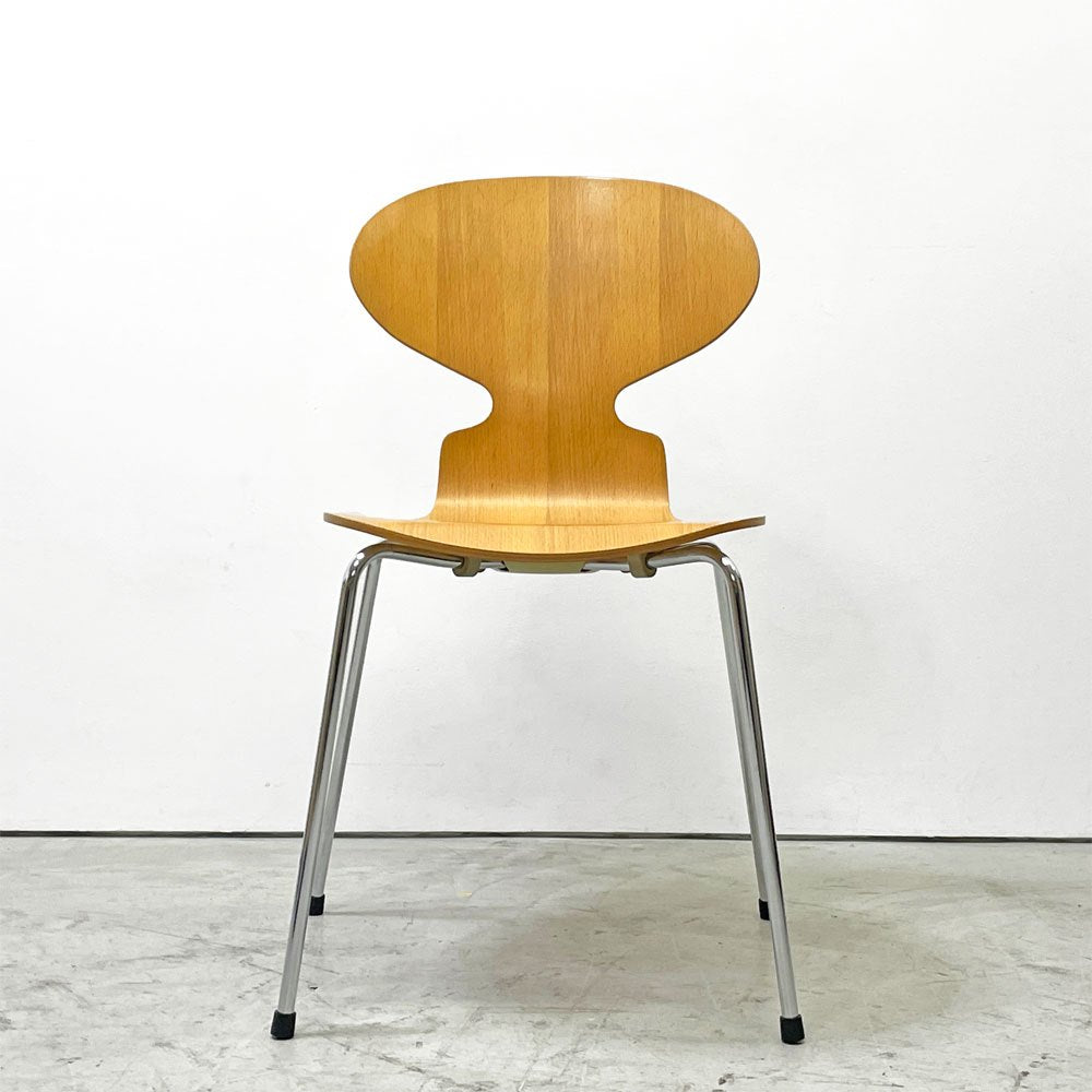 フリッツハンセン Fritz Hansen アントチェア 4本脚 ナチュラルビーチ ラッカー アルネ・ヤコブセン 北欧家具 L ●