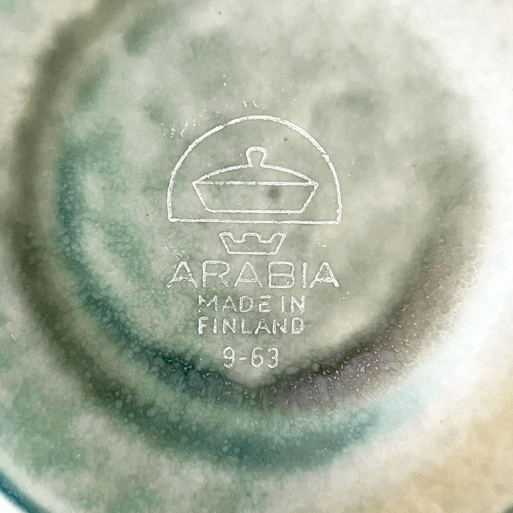 アラビア ARABIA ルスカ Ruska 70mm デミタス カップ＆ソーサー ブルー ウラ・プロコッペ 希少 ビンテージ フィンランド 北欧食器 ■