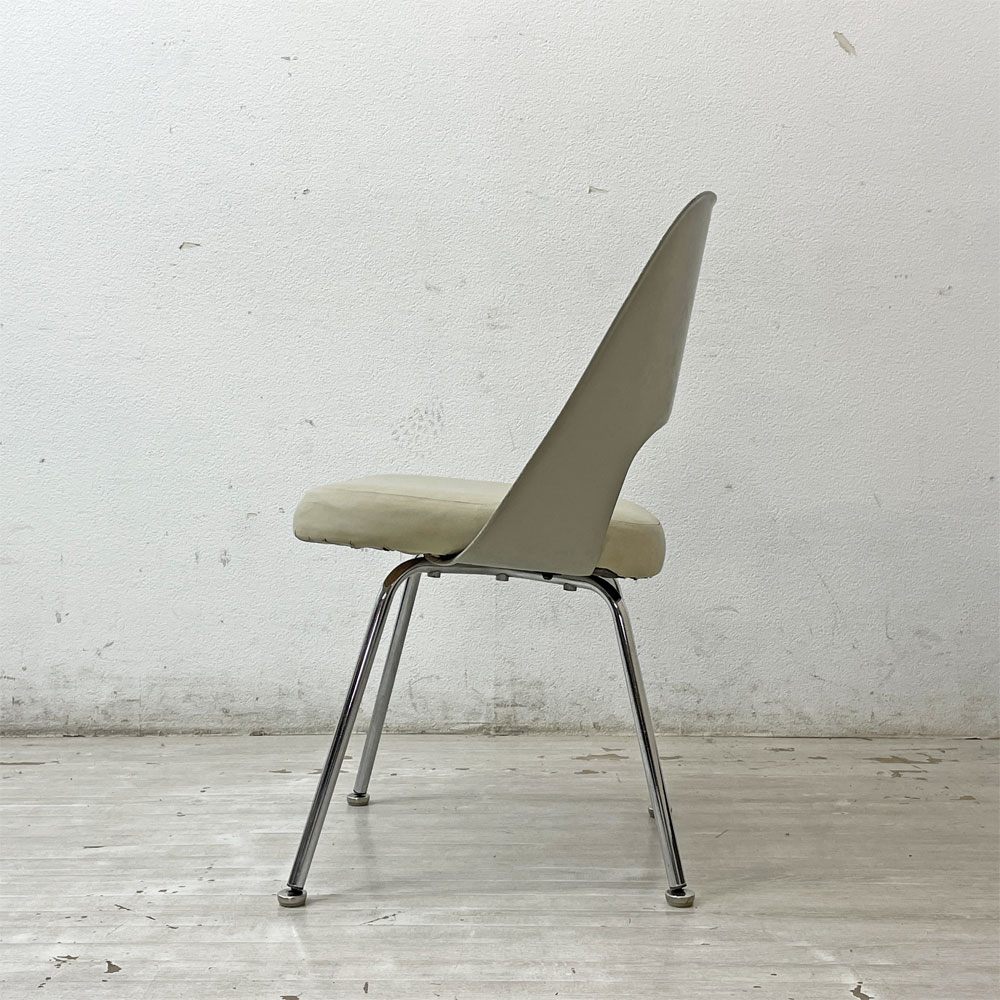 ノル Knoll エーロ・サーリネン Eero Saarinen エグゼクティヴ #72 サイドチェア FRPシェル PVCシート メタルベース 50-60's ビンテージ ●