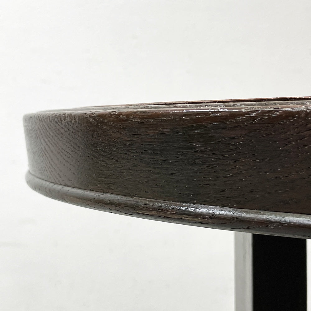 ジャパンビンテージ Japan Vintage サイドテーブル ラウンドテーブル 丸卓 飾り台 ダークブラウン系 H59.5cm アールデコスタイル レトロ 古家具  ●