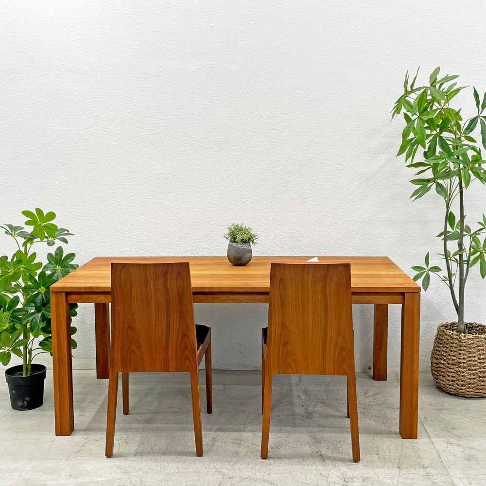 レグナテック LEGNATEC リーヴス Leaves ダイニングテーブル TypeA ブラックチェリー無垢材 W170cm ナチュラル 定価258,500円 〓