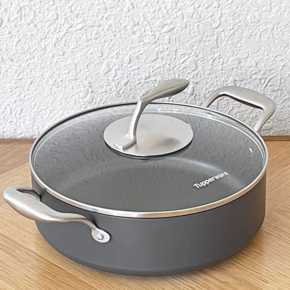 タッパーウェア Tupperware ブラックシリーズ 両手鍋 26cm IH可 日本未発売 ◇