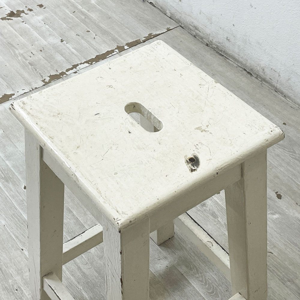 フェール トラヴァイユ Fer travail GOMENOL Wood stool H55.5 スツール シャビーシック インダストリアル B ●