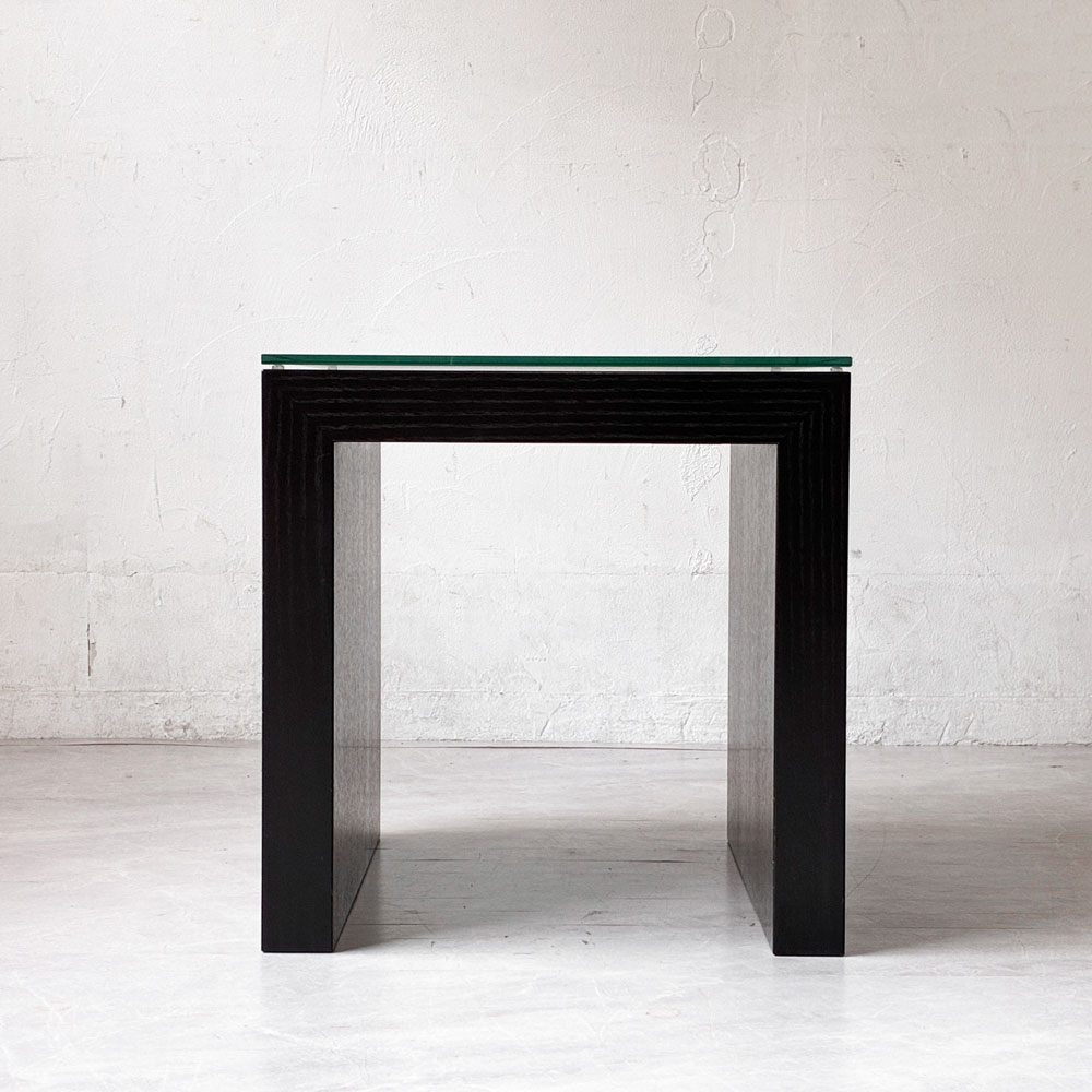 カッシーナイクスシー Cassina ixc ゼン ZEN サイドテーブル アッシュ材 ブラック ガラストップ カトリーヌ・メミ モダンデザイン 廃番 ★