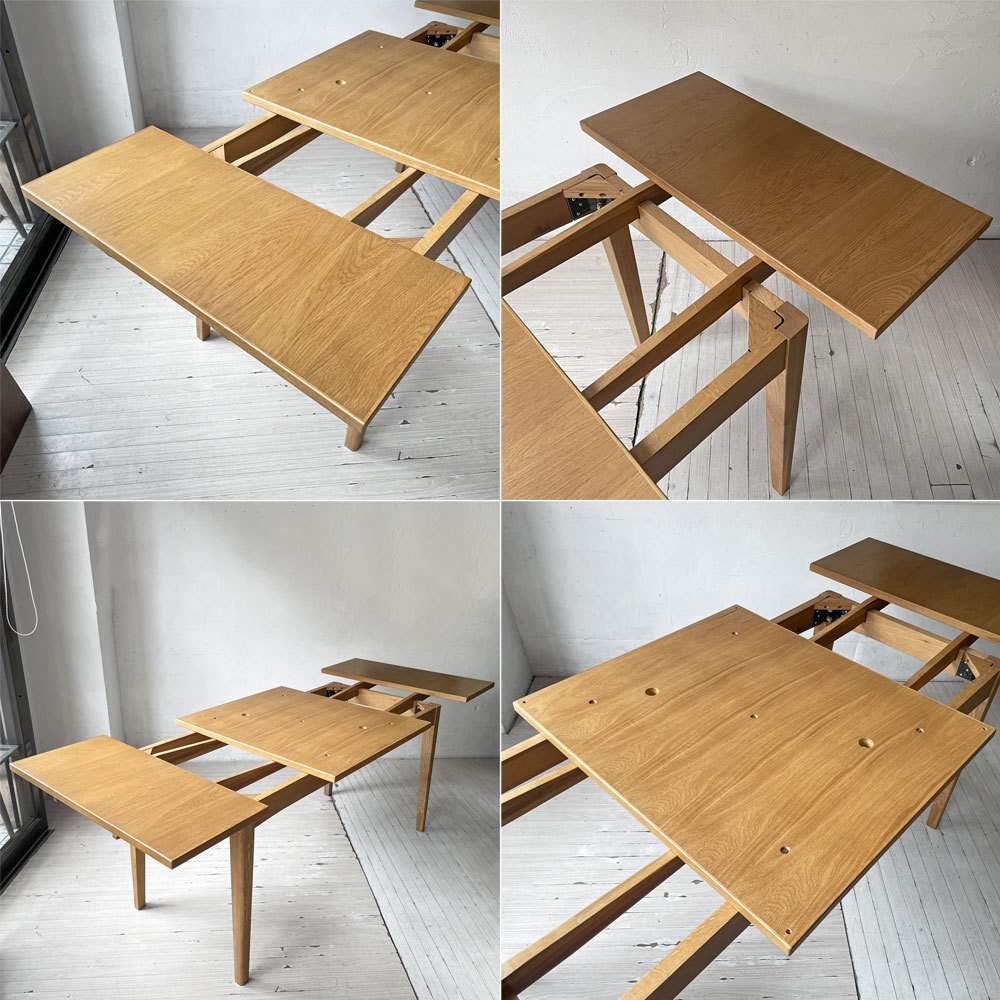 クラッシュゲート CRASH GATE ノル NOR パウス PAUSE 伸長式 ダイニングテーブル オーク材 w140~210cm 関家具 定価￥121.000- ★