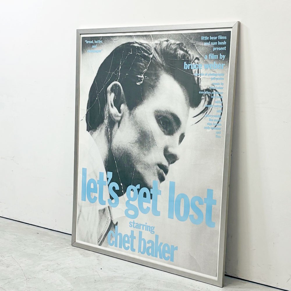 映画 Let’s Get Lost チェットベイカー オリジナルポスター 額装品 ブルース・ウェーバー ジャズ ●