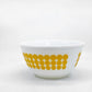 オールドパイレックス OLD PYREX ニュードット ミキシングボウル Φ18.5cm ホワイト イエロー 耐熱ミルクガラス USビンテージ ●