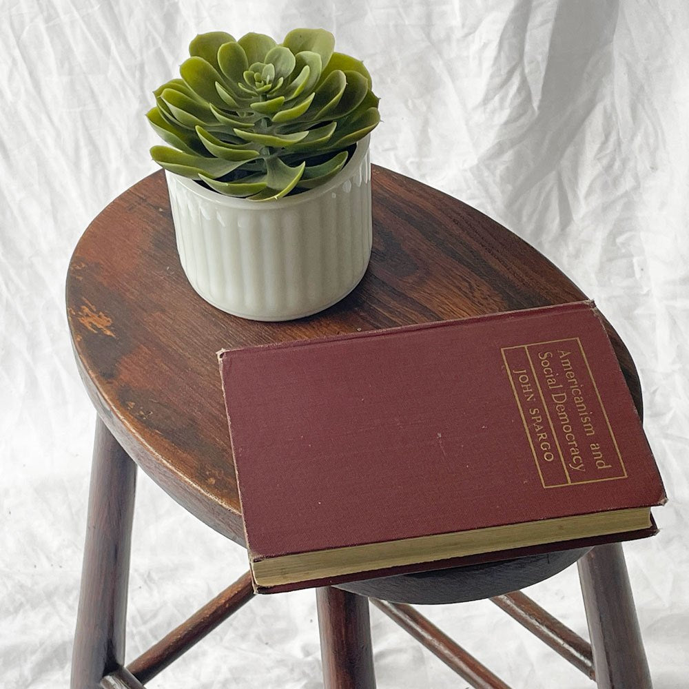 ビンテージスタイル Vintage Style 木製スツール ハイスツール 花台 オーバル H76㎝ ◇