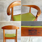 ウッドユウライクカンパニー WOOD YOU LIKE COMPANY アイチェア クッション AI CHAIR ハーフアームチェア チェリー無垢材 ファブリック ライトグリーン ファブリック 座面張替済 B ♪