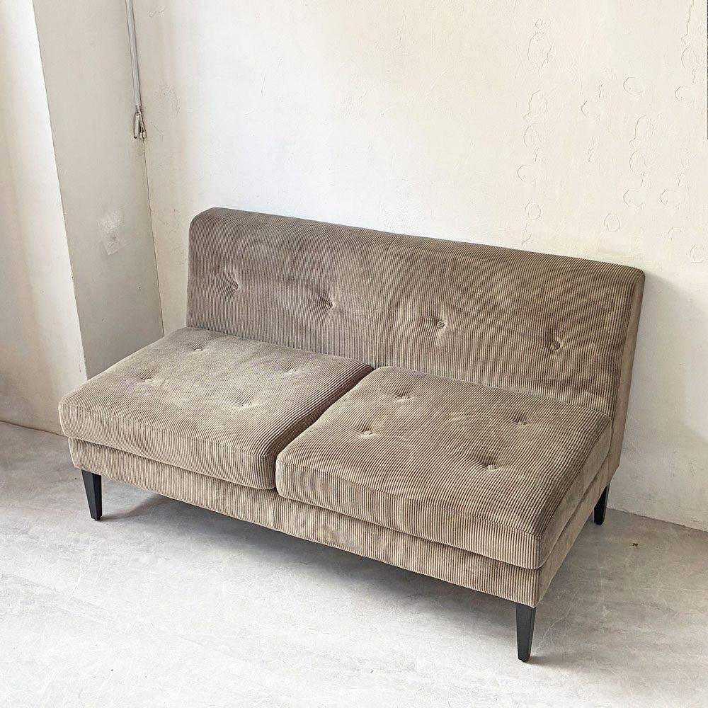 クラッシュゲート CRASHGATE ノットアンティークス Knot Antiques グレス GRESS 2人掛けソファ コーデュロイ 肘なし W140cm 関家具 定価￥75.900- ★