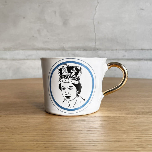 クーンケラミック Kuhn Keramik エリザベス女王 Queen Elisabeth Ⅱ コーヒーカップ マグカップ medium coffee cup ポートレート ゴールドハンドル 希少 ♪