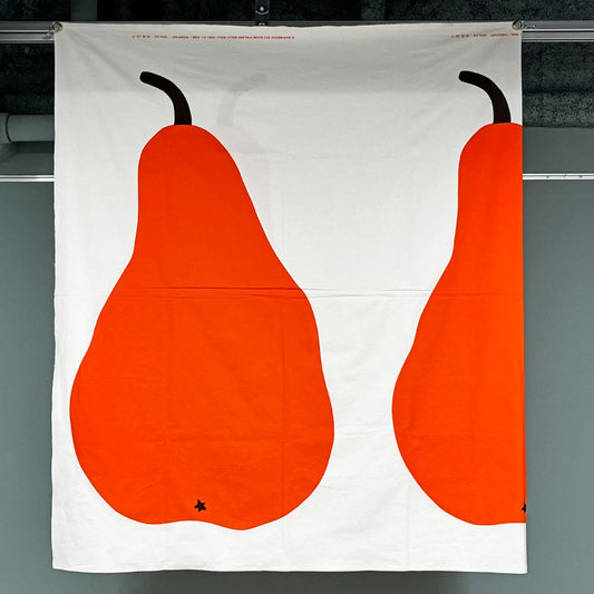 マリメッコ Marimekko パーリナ paaryna マイヤ・イソラ Maija Isola ファブリック オレンジ 洋ナシ 146×254cm ◎