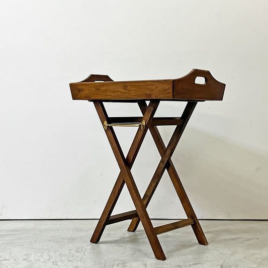 ヒッカドゥワ HIKKADUWA フォールディング トレイテーブル サイドテーブル アジアンチーク無垢材 × バンブー バリ家具 ●