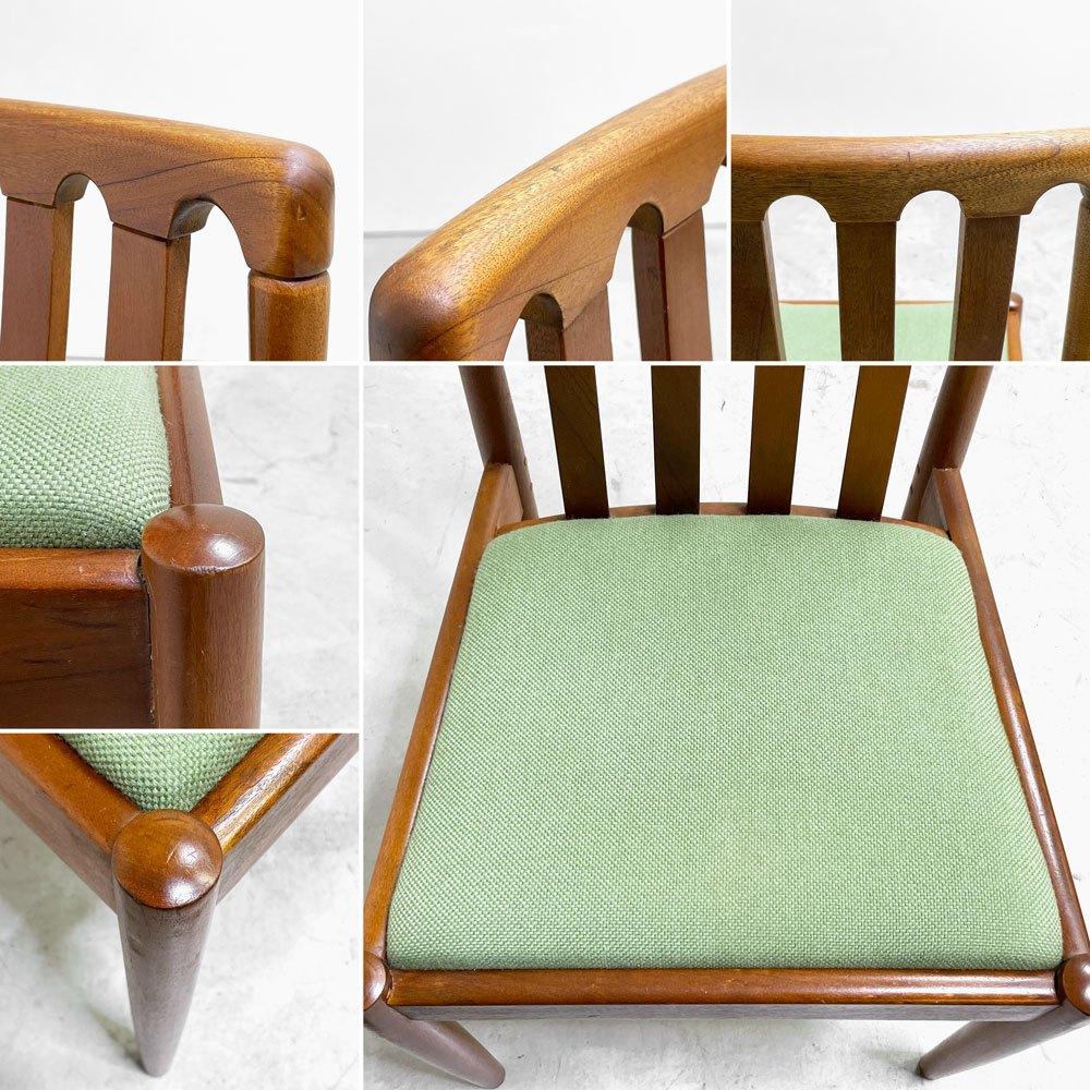 メレデュー MEREDEW チーク材 ダイニングチェア ファブリック UKビンテージ vintage 英国家具 北欧スタイル ●