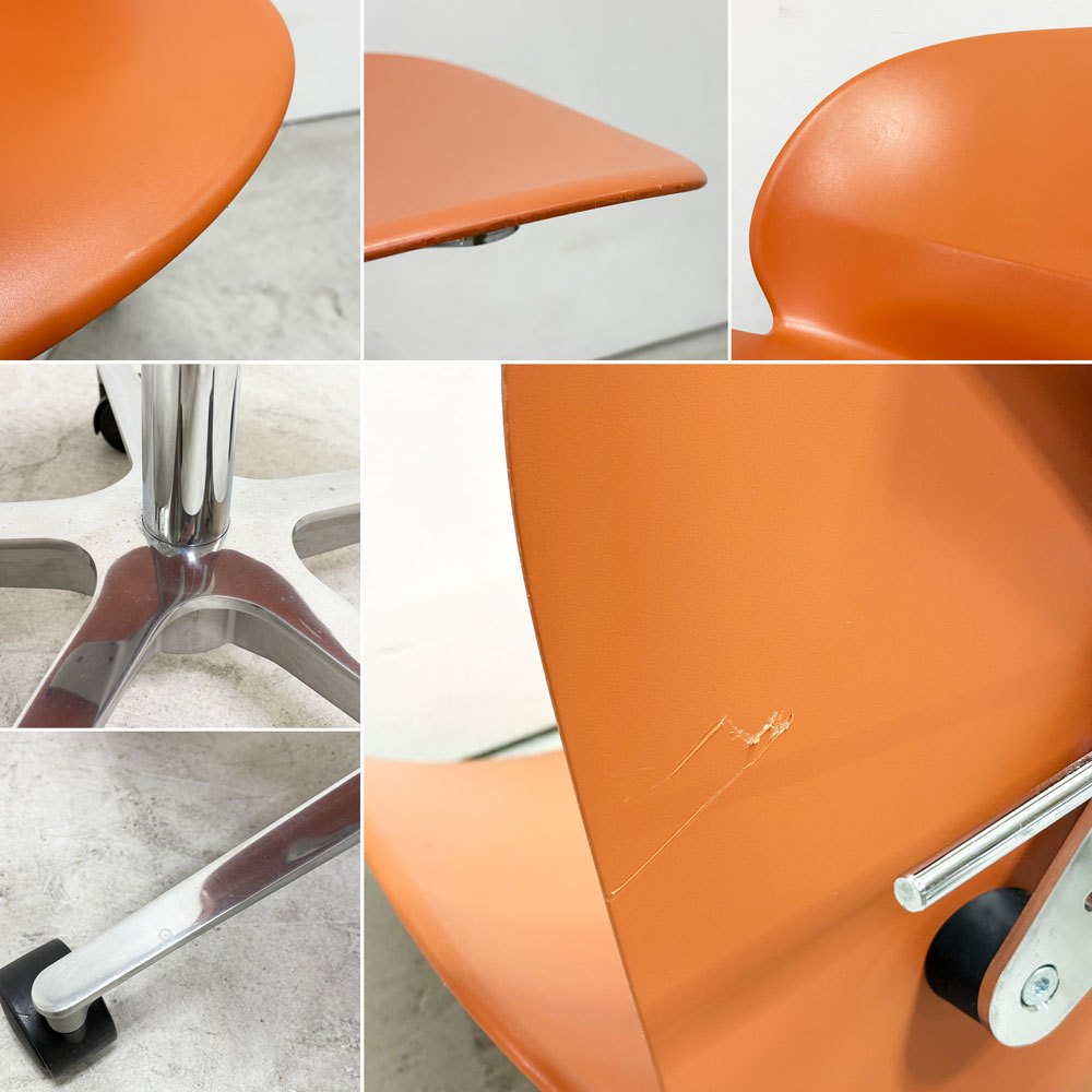 フリッツハンセン Fritz Hansen エヌゼロツー N02 リサイクルチェア キャスターチェア デスクチェア 佐藤オオキ nendo ダークオレンジ 参考定価￥91,080- ●
