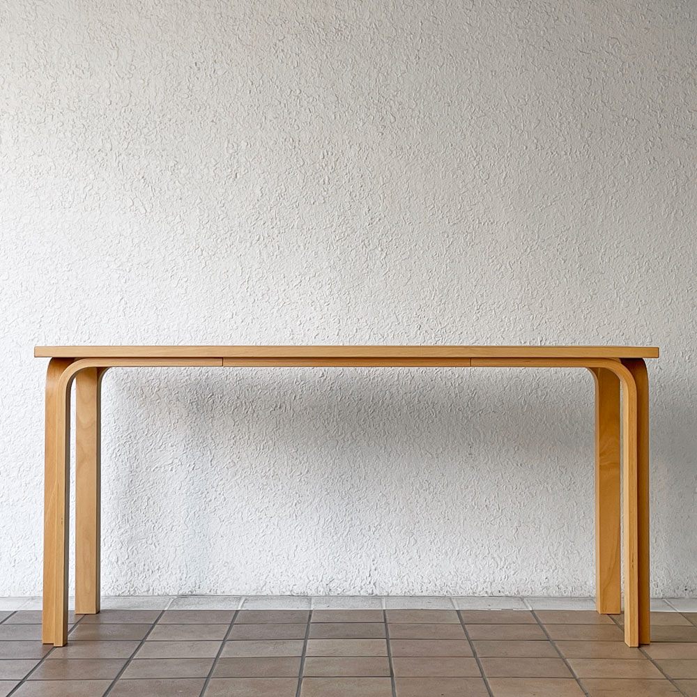 マグナスオルセン Magnus Olesen リノリウム天板 ダイニングテーブル ワークテーブル デスク ビーチ材 プライウッド R・ティエセン ＆ J・ソーレンセン デンマーク 北欧家具 W150 x D50cm ◇