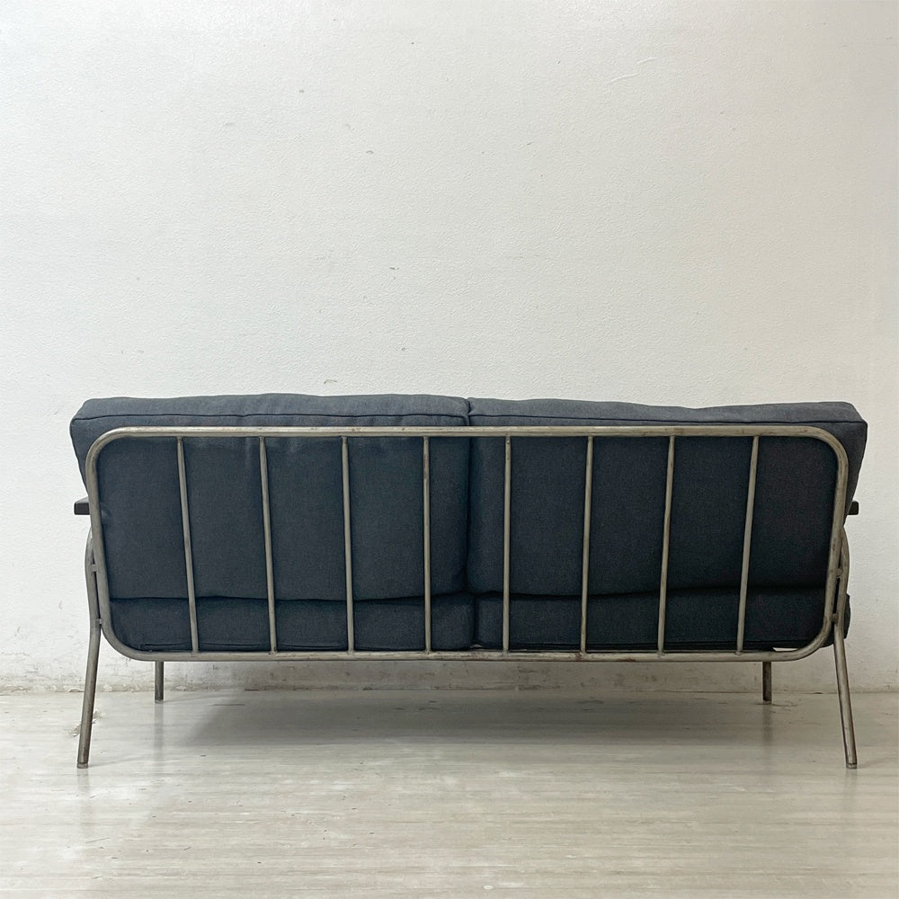 ジャーナルスタンダードファニチャー journal standard Furniture ラバル ソファ LAVAL SOFA 2Pソファ ビンテージスタイル スチール ファブリック ウレタン 新品張替え済み ●