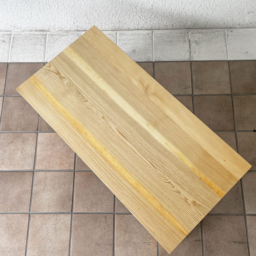オークヴィレッジ Oak Village 折りたたみ小机 文机 W90cm 箱付 無垢材 ナチュラル 飛騨高山 定価55,000円 ◇