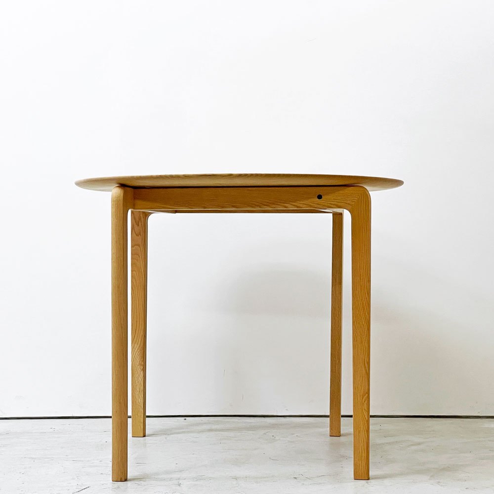 伝統工芸株式会社 DENTO リッショ LISCIO サークル ダイニングテーブル Φ84cm ラウンド オーク無垢材 ナチュラルモダン 定価￥120,000- ●