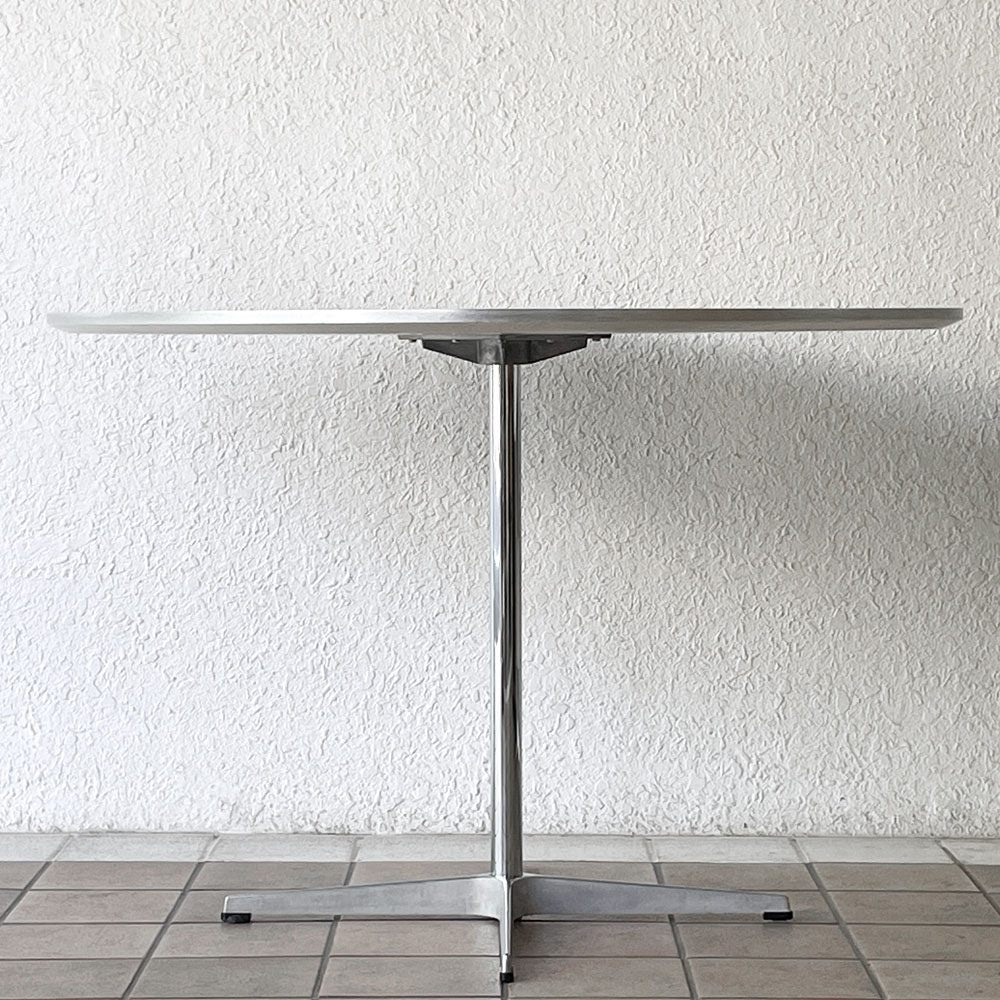 フリッツハンセン Fritz Hansen スーパー円テーブル A603 ダイニングテーブル Aテーブル W100cm ホワイト アルネ・ヤコブセン ブルーノ・マットソン ピート・ハイン 北欧家具 ◇