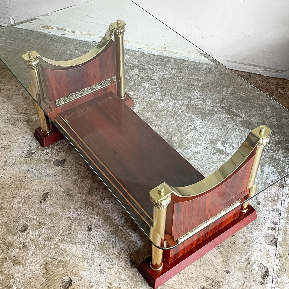 ヨーロピアンクラシカル European Classical ガラス センターテーブル ガラス天板 木製 ゴールド W120cm クラシカルデザイン ■