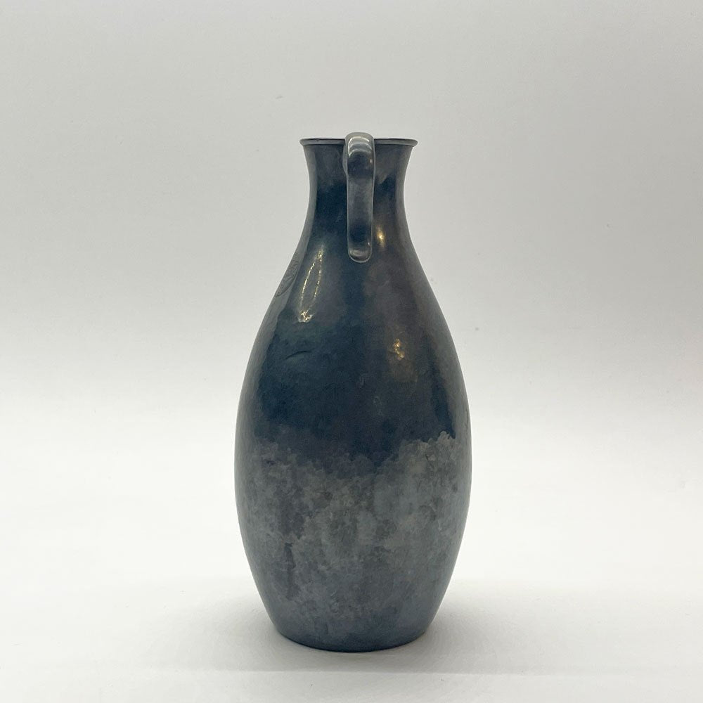 尚古堂 純銀 酒器 徳利 花器 一輪挿し 槌目 刻印有 古美術 時代物 金属工芸 茶道具 ★