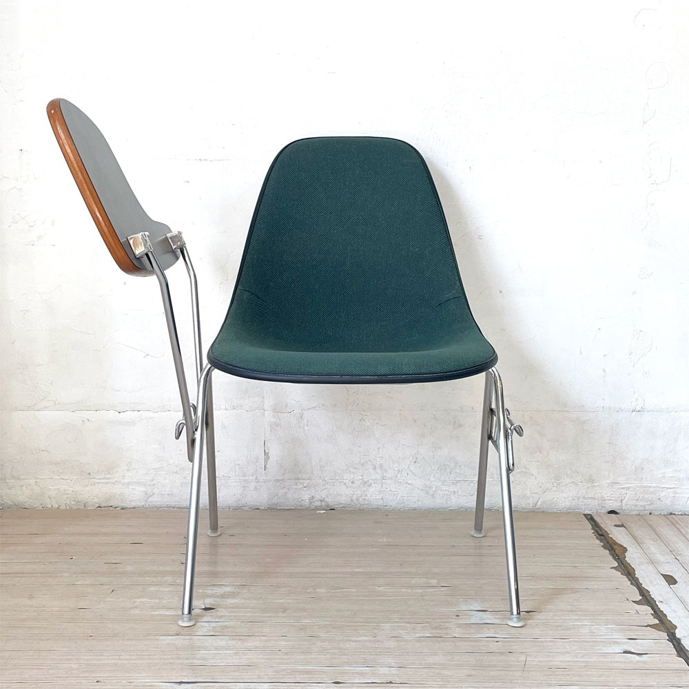 ハーマンミラー Herman Miller サイドシェルチェア セカンド 2nd ビンテージ アプホルスター スクールベース スタッキングベース 肘掛けテーブル付 イームズ ミッドセンチュリー G ★