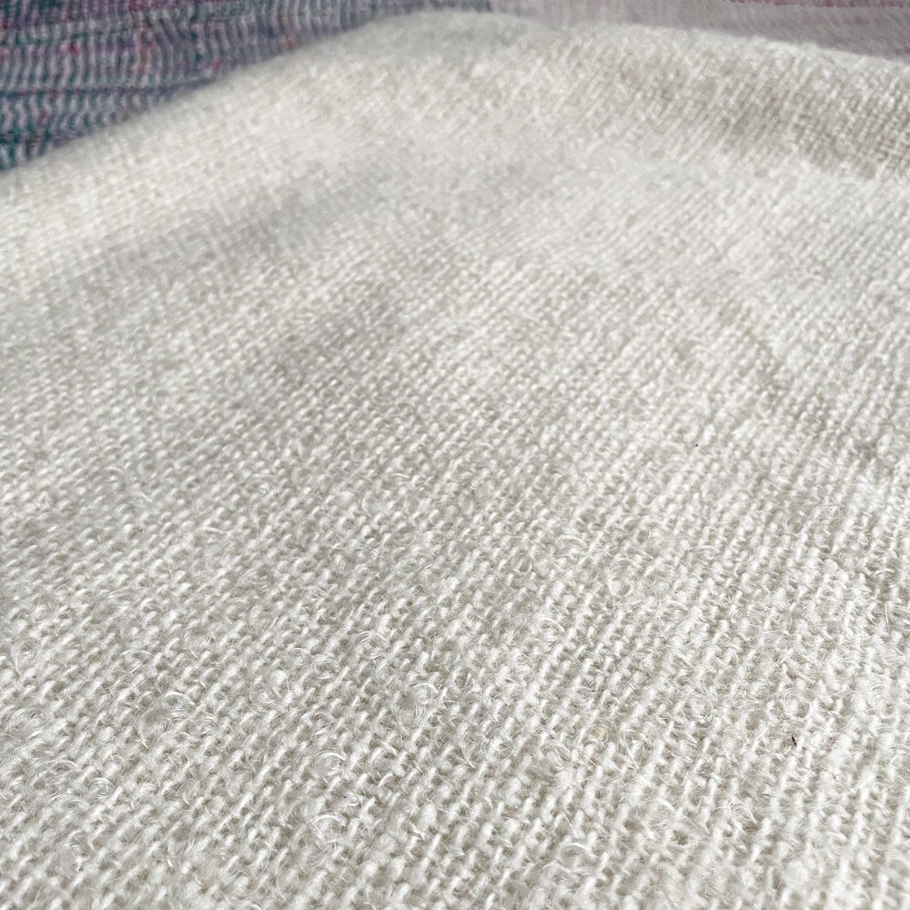 モーン・テキスタイル MOURNE TEXTILES モヘアループ ワイドスカーフ ブランケット ナチュラルホワイト 115cm×200cm 北アイルランド ♪