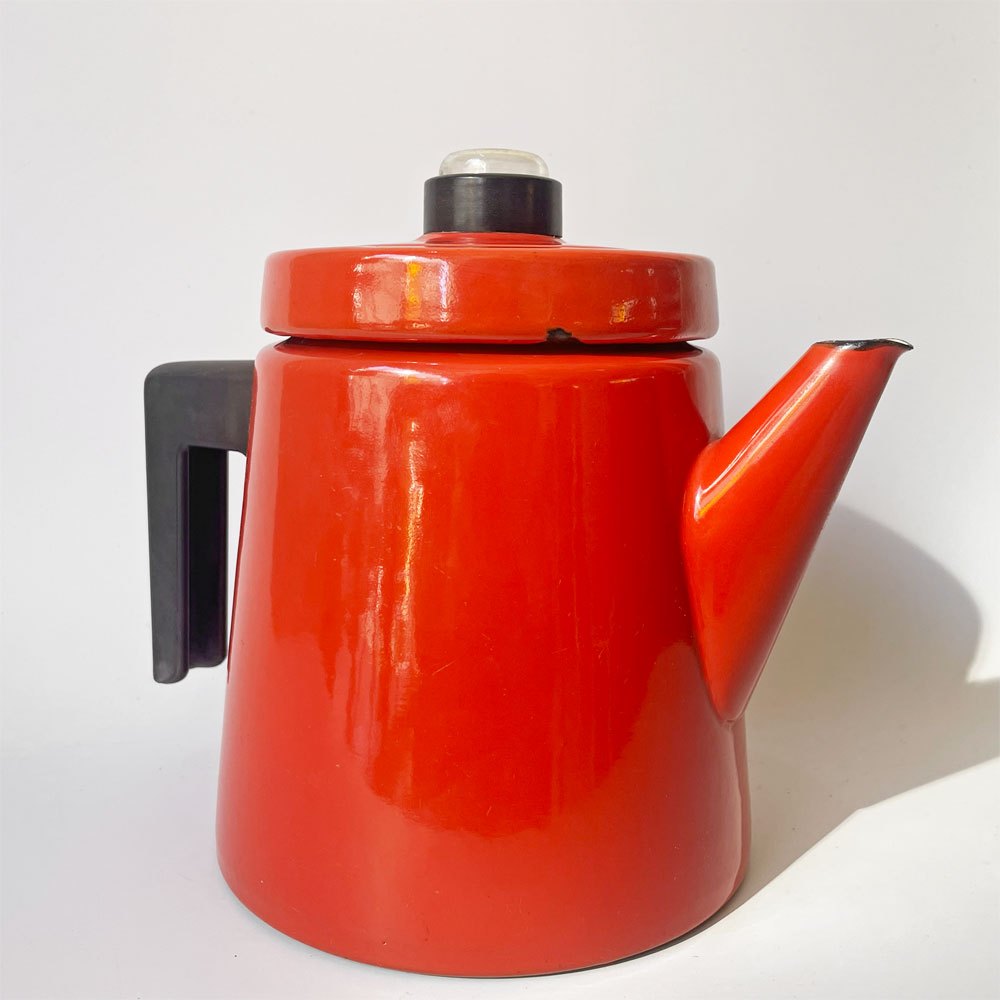 フィネル FINEL ペフトーリ Pehtoori エナメルコーヒーポット レッド Lサイズ 1.5L アンティ・ヌルメスニエミ フィンランド 北欧ビンテージ ★