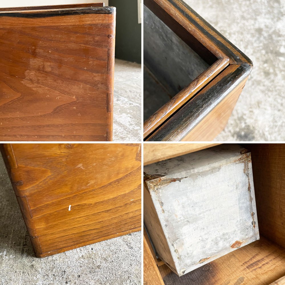 ジャパンビンテージ Japan Vintage 角火鉢 手あぶり火鉢 古道具 民芸家具 ■