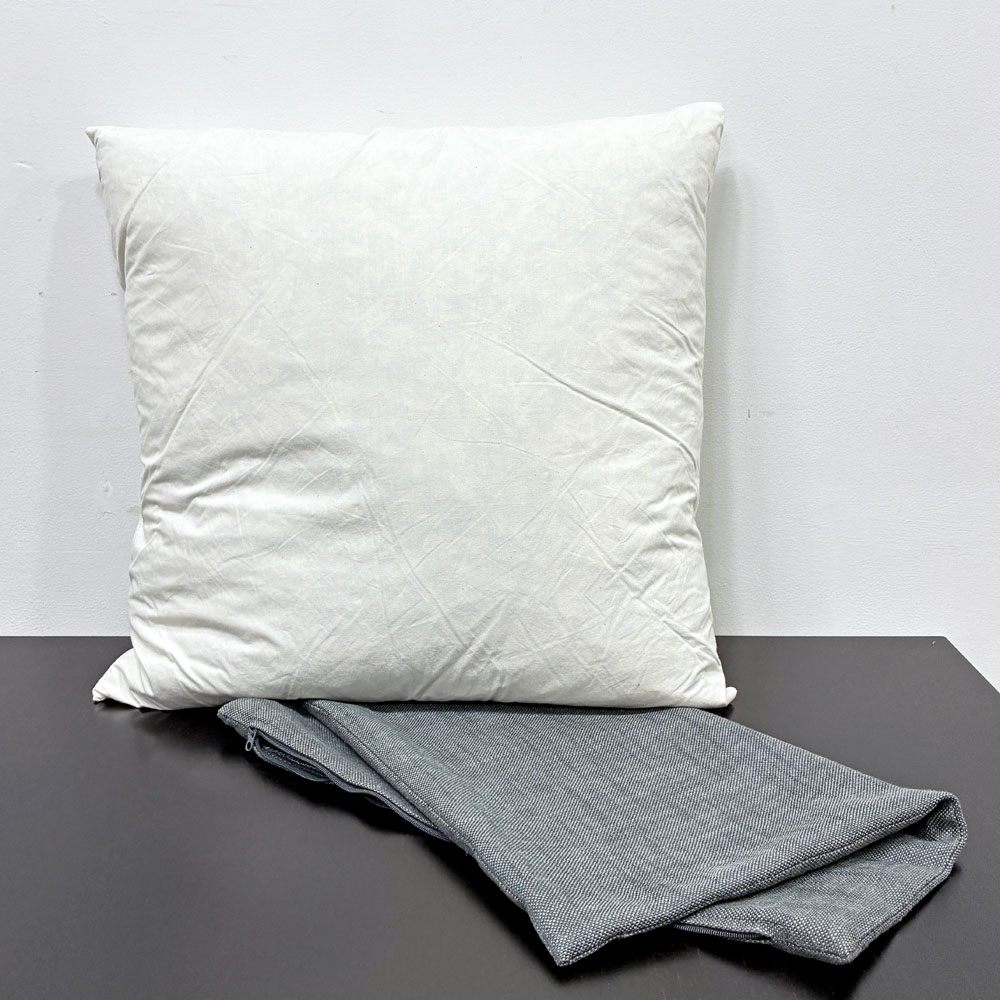 アイラーセン eilersen クロス CROSS フェザークッション ファブリック レーヨン グレー系 ACTUS取り扱い 50×50cm ●