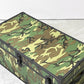 ミリタリースタイル Military Style 迷彩柄 トランク グリーン MDF 金属フレーム 収納ケース ローテーブル 鍵付き ●