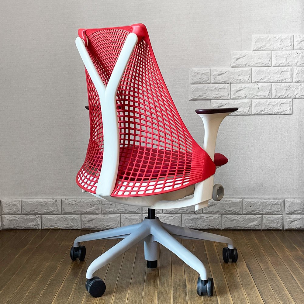 ハーマンミラー Herman Miller セイルチェア SAYL Chair デスクチェア 旧モデル イヴ・ベアール ホワイト × レッド 2012年製 モダンデザイン ◎