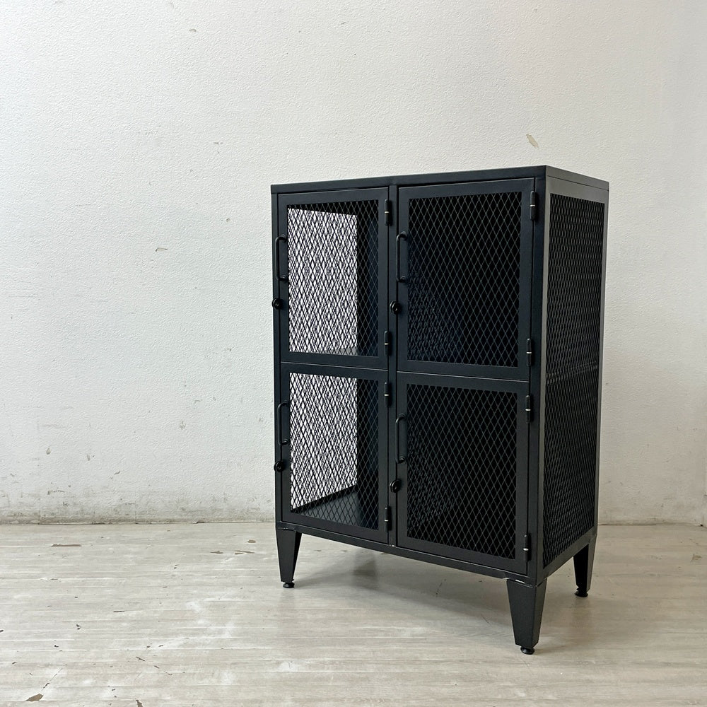 ジャーナルスタンダードファニチャー journal standard Furniture j.s.F メッシュロッカー 2列2段 ブラック キャビネット インダストリアルデザイン ●
