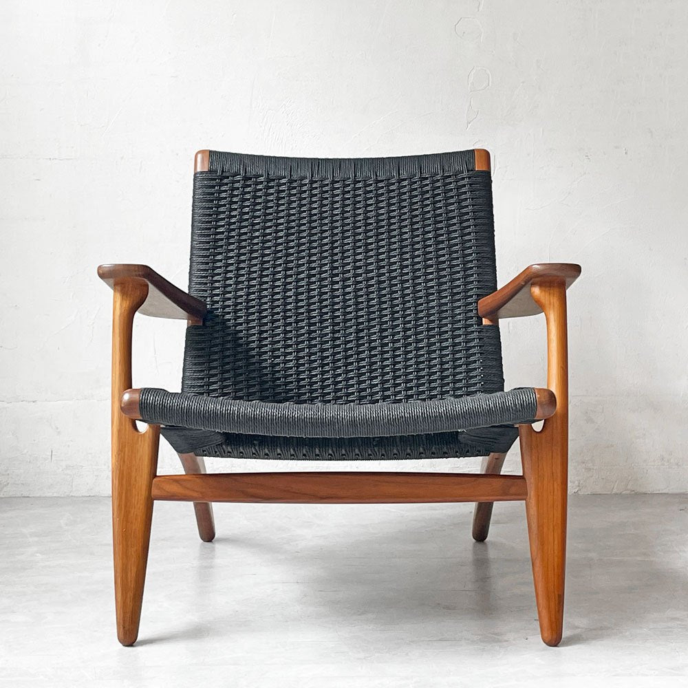 カールハンセン＆サン Carl Hansen & Son CH25 イージーチェア ラウンジチェア ウォールナット材 ブラックペーパーコード ハンス・J・ウェグナー デンマーク 北欧家具 ★