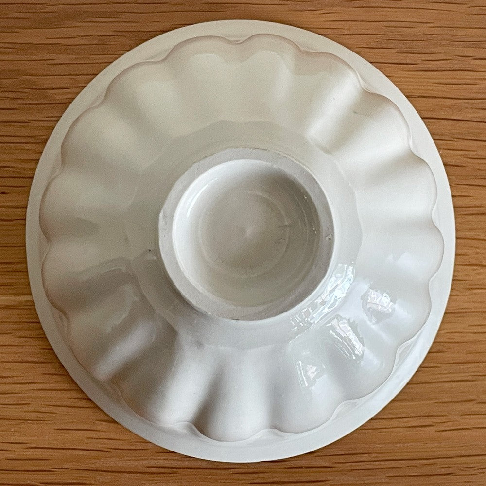 角田涼 クグロフボウル どんぶり 磁器 白磁 ハンドメイド Φ19㎝ 現代作家 未使用品 ■