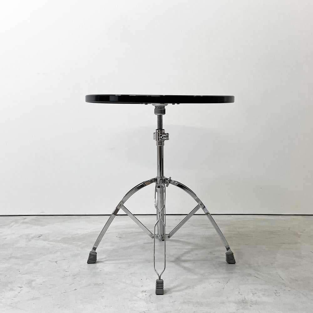 ダルトン DULTON X4 table X4テーブル カフェテーブル サイドテーブル ラウンド スチール クロームメッキ ブラック 折りたたみ式 インダストリアル 廃番 ●