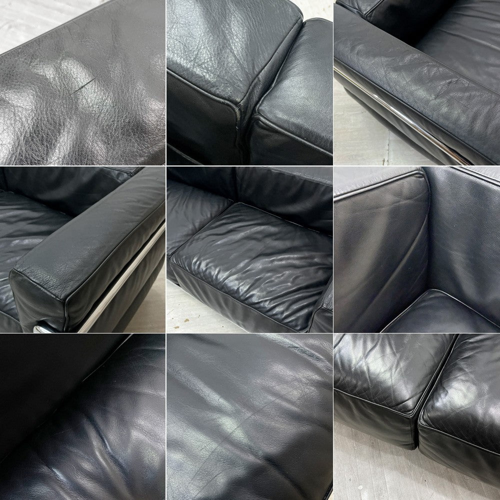 カッシーナ Cassina LC3 グラン コンフォール 2Pソファ 2シーター レザー 本革 ル・コルビュジェ MoMA永久所蔵品 モダンデザイン 定価約￥1,870,000- ●