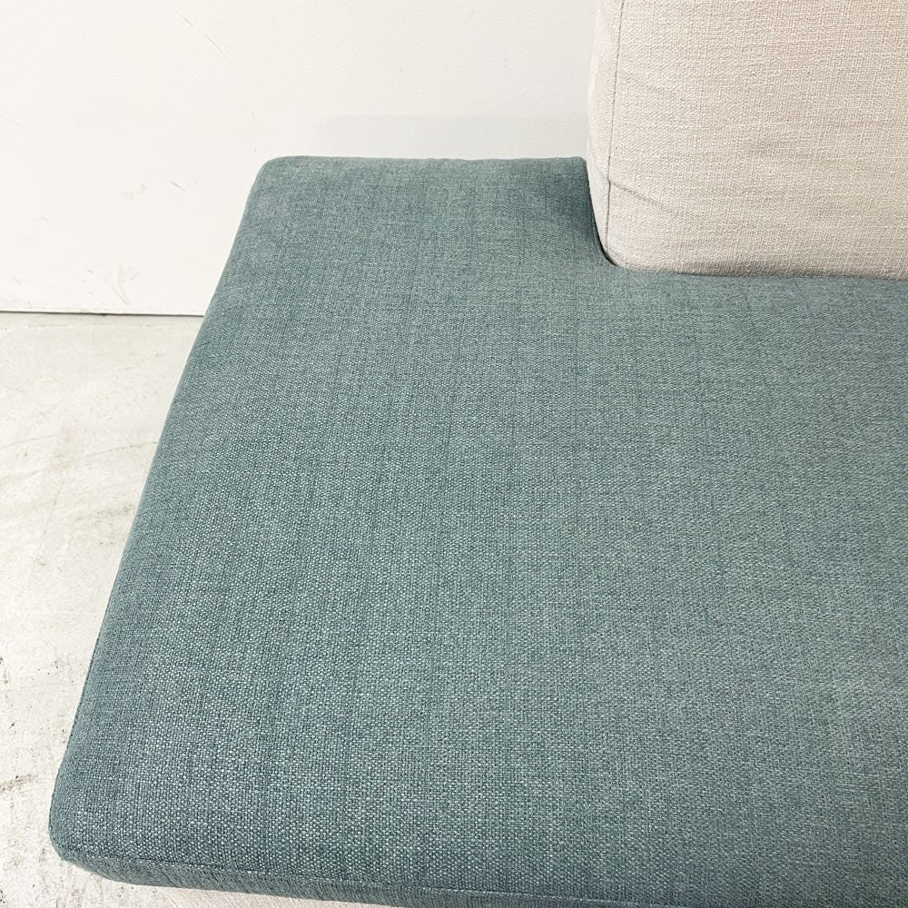 モモナチュラル Momo natural アルネ レイドバック ベンチ ARNE LAID-BACK BENCH ハーフバックベンチ HALF BACK BENCH アームレス リビングダイニングソファ 2P 2人掛け ベージュカラー ファブリック カバーリング  アルダー材 ●