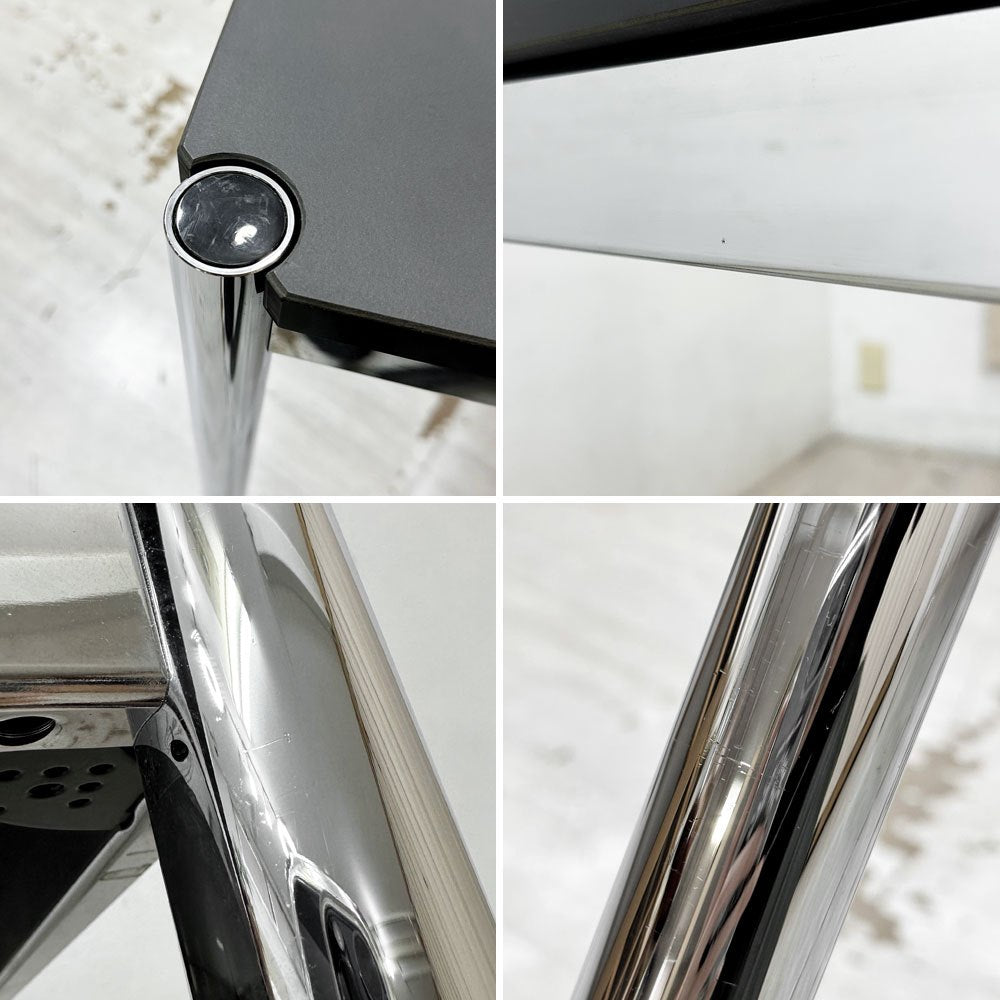 USMモジュラーファニチャー USM Haller USMハラーテーブル ワーキングデスク ダイニングテーブル チャコールリノリウム H74cm アジャスター B ●